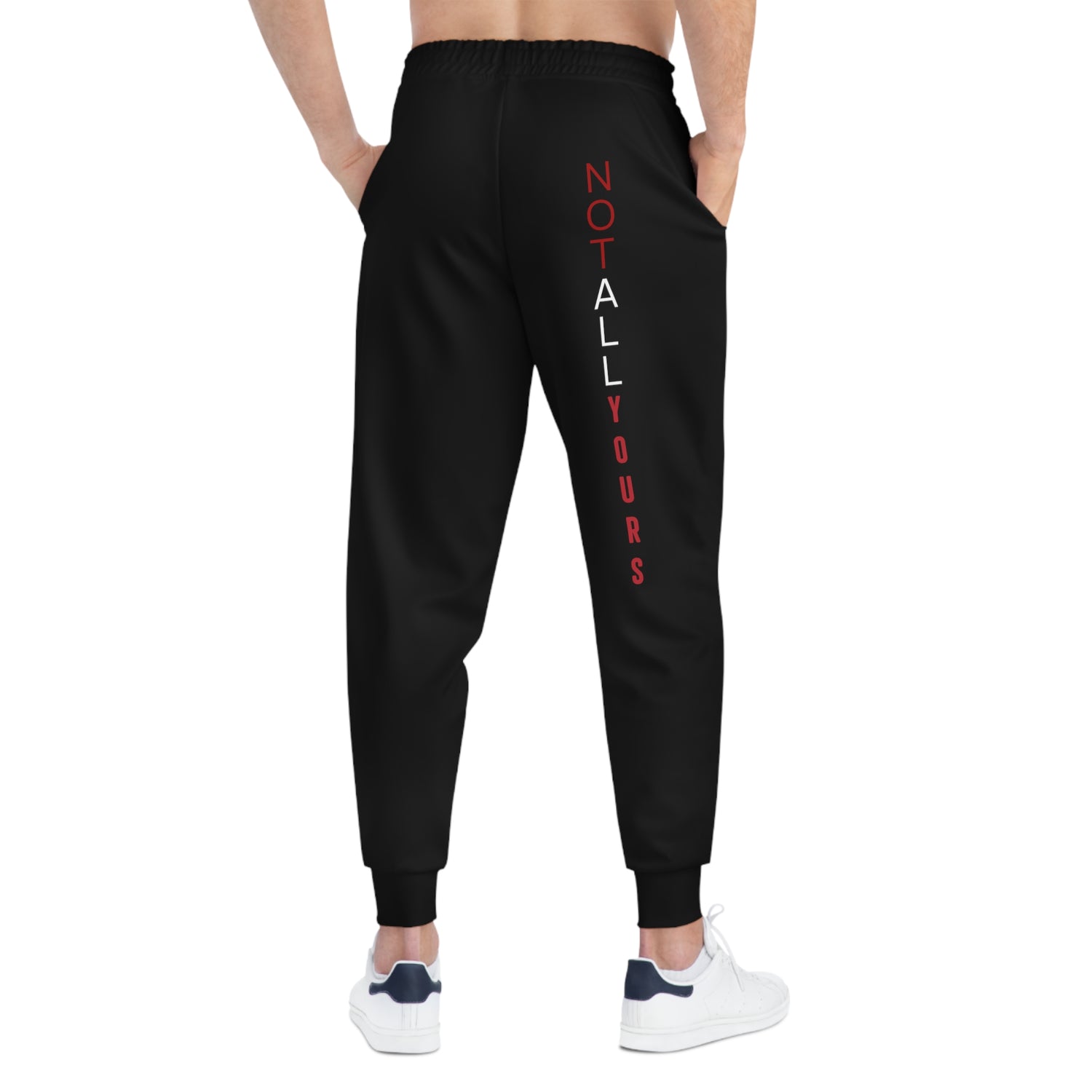 ALLMYNE® Not All Yours Joggers (White/Red Text)